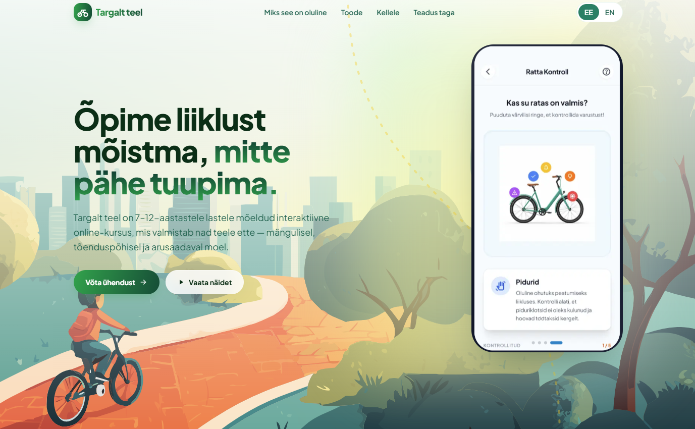 “Targalt teel” on klassiõpetajana Tartu Erakoolis (LõunaTERA) töötava Juta Tarmak-Vendi poolt loodud keskkond, mis keskendub liiklusohutusele ja hariduslikele d